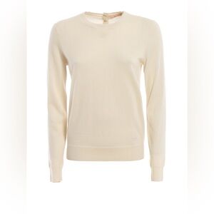 NWT Tory Burch Iberia Oatmeal Melange Sweater Womens Size Medium